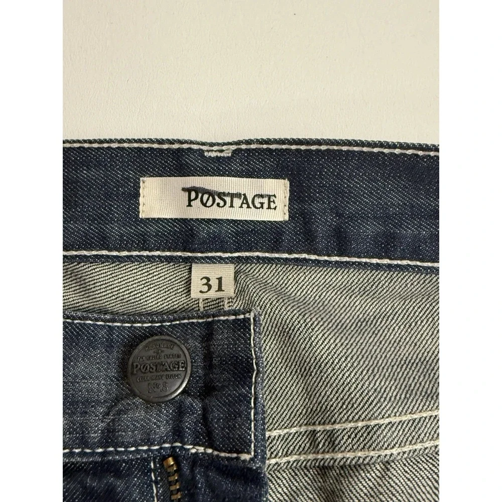 POSTAGE Blue Denim Jeans Mens Size 31 Straight Leg Cotton Made in USA RN 126178 - Picture 3 of 4